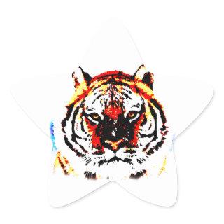 Wild Tiger Eyes Star Sticker