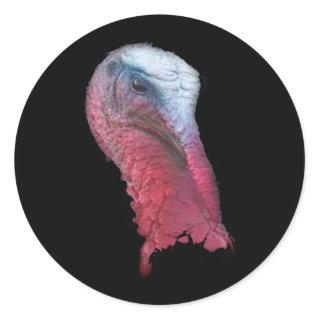Wild Turkey Head Classic Round Sticker