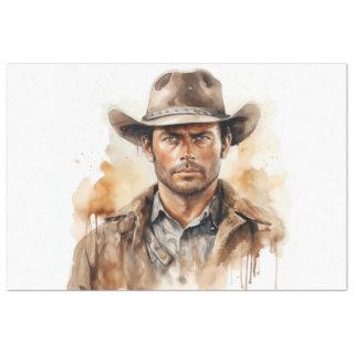 Wild West Rustic Rambler Cowboy Decoupage Tissue Paper