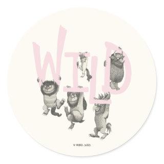 WILD | Wild Things and Max - Pink Classic Round Sticker
