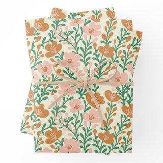Wildflower Blooms Simple Pink Green Variety Pack   Sheets