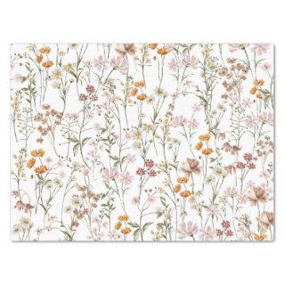 Wildflower Boho Bloom Garden White Tissue Paper