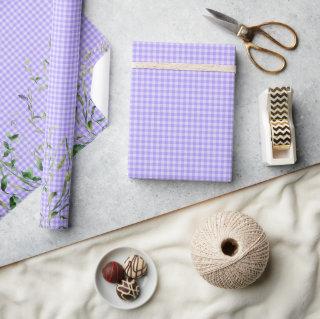 Wildflower Border On Purple Gingham