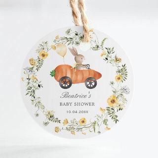 Wildflower Bunny Rabbit Easter Garden Baby Shower Classic Round Sticker