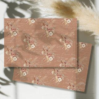 Wildflower Fall Pampas Grass Terracotta Decoupage Tissue Paper