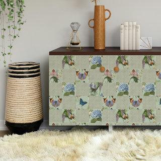 Wildflower Floral Meadow Sage Check Decoupage