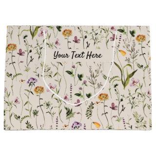 Wildflower Garden Pattern Custom Gift Bag