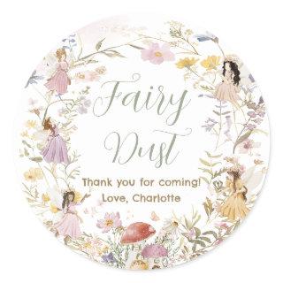 Wildflower Meadow Flowers Birthday Fairy Dust Classic Round Sticker