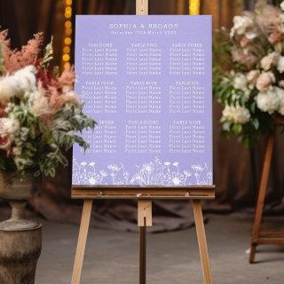 Wildflower Powder Blue Seating Chart Canvas Print