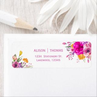 Wildflower Spring Wedding RSVP Return Address Label