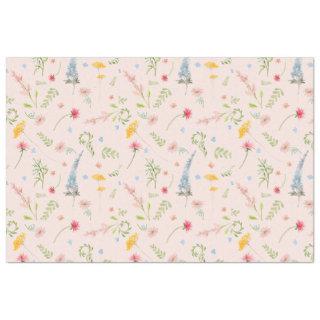Wildflowers Pink Floral Yellow Flowers Decoupage Tissue Paper