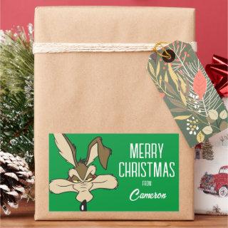 WILE E. COYOTE™ Pleased Head Shot | Happy Holidays Rectangular Sticker