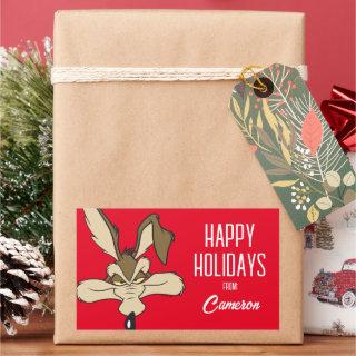 WILE E. COYOTE™ Pleased Head Shot | Happy Holidays Rectangular Sticker