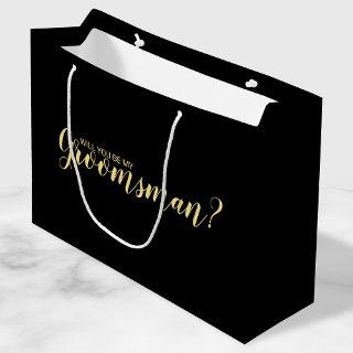 Will You Be My Groomsman? Modern Proposal Large Gift Bag