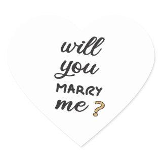 Will you marry me? heart sticker