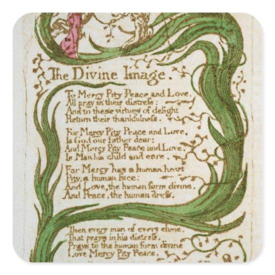 William Blake | The Divine Image, from Songs of In Square Sticker