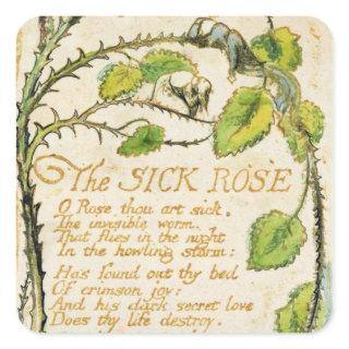 William Blake | The Sick Rose, from Songs of Innoc Square Sticker