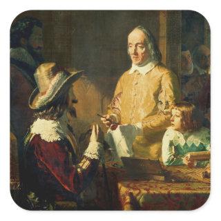 William Harvey  demonstrating to Charles I Square Sticker