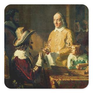 William Harvey  demonstrating to Charles I Square Sticker