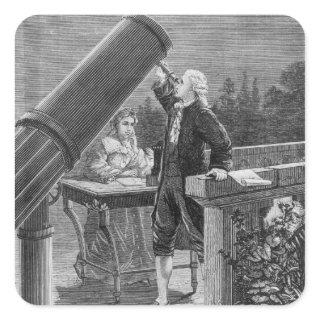 William Herschel  Discovers the Planet Uranus Square Sticker