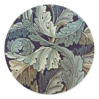 William Morris Acanthus Wallpaper Leaves Classic Round Sticker