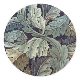 William Morris Acanthus Wallpaper Leaves Classic Round Sticker