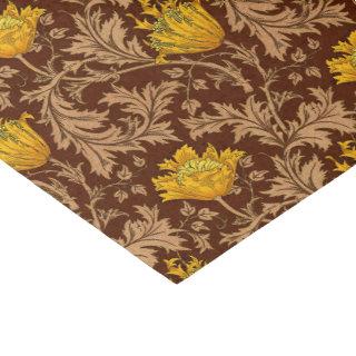 William Morris Anemone, Brown and Mustard Gold Tissue Paper