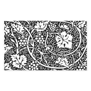 William Morris Black White Grape Vine Rectangular Sticker