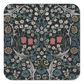 William Morris Blackthorn Floral Art Nouveau Square Sticker