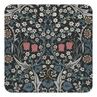 William Morris Blackthorn Floral Art Nouveau Square Sticker