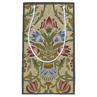William Morris Brocade Floral Wallpaper Pattern Small Gift Bag