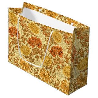 William Morris Chrysanthemums, Mustard Gold Large Gift Bag