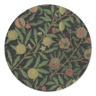 William Morris Citrus and Pomegranate Print Classic Round Sticker
