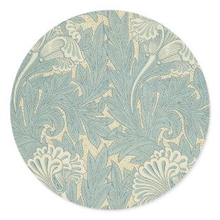 William Morris Classic Tulip Blue Floral Classic Round Sticker