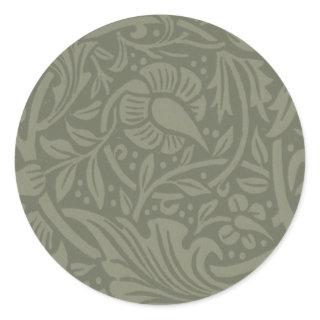 William Morris Daffodil Floral Wallpaper Classic Round Sticker
