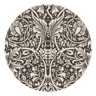 William Morris Daffodil Floral Wallpaper Classic Round Sticker