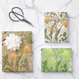 William Morris Daffodil Garden Flower Classic Bota  Sheets