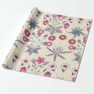 William Morris Daisy Floral Pattern Red Orange