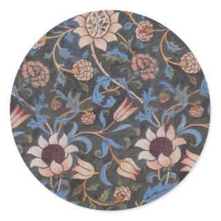 William Morris Evenlode Textile Floral Art Classic Round Sticker