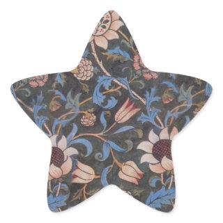 William Morris Evenlode Textile Floral Art Star Sticker