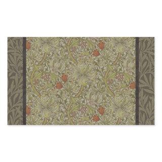 William Morris Floral lily willow art print design Rectangular Sticker