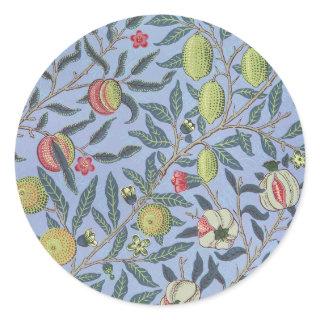 William Morris Fruit Pomegranate Blue Ornament Classic Round Sticker