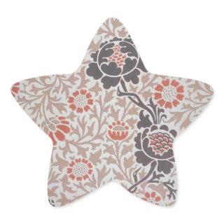 William Morris Grafton Botanic Art Design Star Sticker