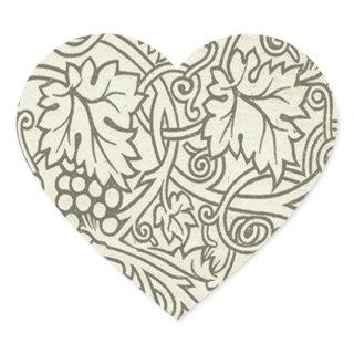 William Morris Grapevine Sage Wallpaper Heart Sticker