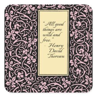 William Morris Grapevine Vine Leaf Pattern Square Sticker
