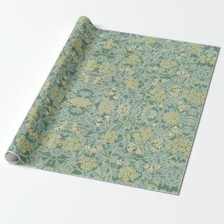 William Morris green floral pattern