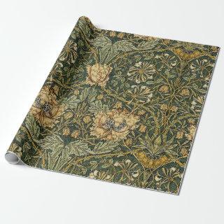 William Morris Honeysuckle Green Floral