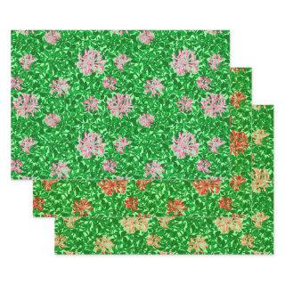 William Morris Honeysuckle, Pink. Red, Peach  Sheets