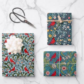 William Morris Inspired Cardinals, Vines & Flowers  Sheets