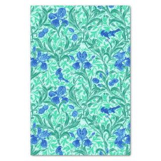 William Morris Irises, Cobalt Blue, Aqua and Teal Tissue Paper